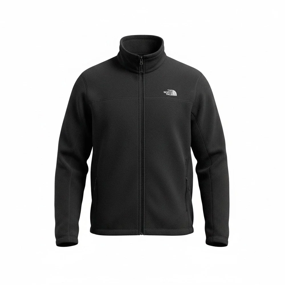 The North Face Black Full Zip Fleece Jacket Men's Large L Zip Pockets